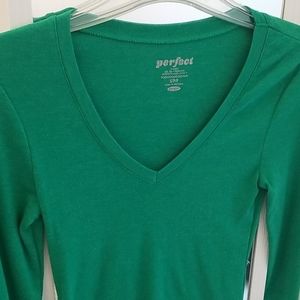 V neck long sleeve T